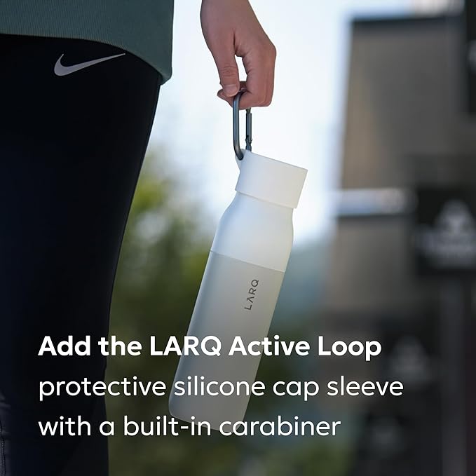 LARQ Bottle PureVis 17 oz - Self-Cleaning and Insulated Stainless Steel Water Bottle with UV Water Purifier and Award-winning Design | Reusable & Travel Friendly, Himalayan Pink