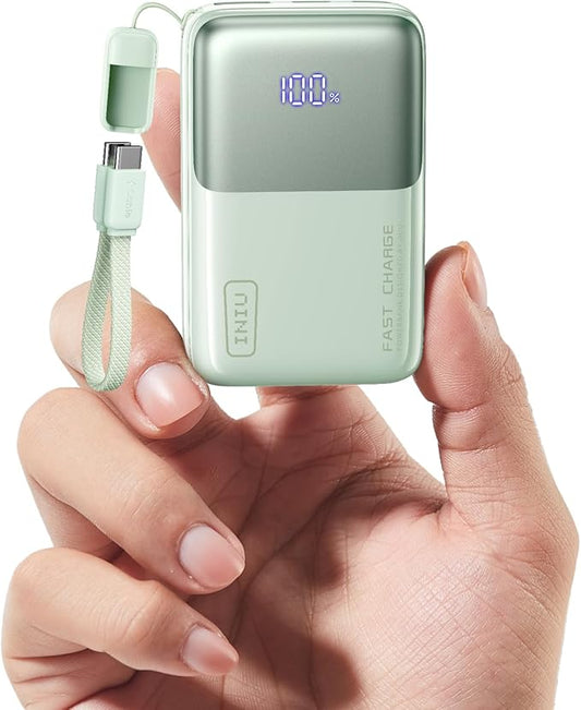 INIU Pocket Size Portable Charger, Ultra Small 10000mAh 45W PD Power Bank, Fast Charging Battery Pack, Travel Essentials Powerbank for iPhone 17 16 Pro Air, Xiaomi 17 Pro Max 16 15 14, S24 etc
