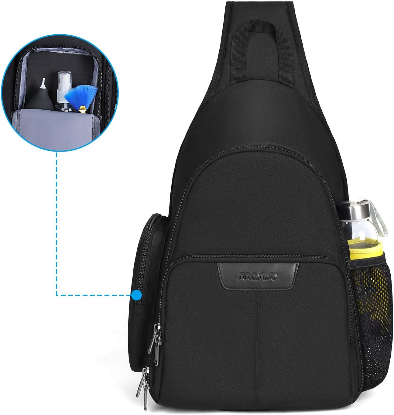 MOSISO Camera Bag Sling Backpack, DSLR/SLR/Mirrorless Full Open Camera Case with Tripod Holder&Rain Cover&Modular Insert, Photography Backpack Compatible with Canon/Nikon/Sony/Fuji, Black