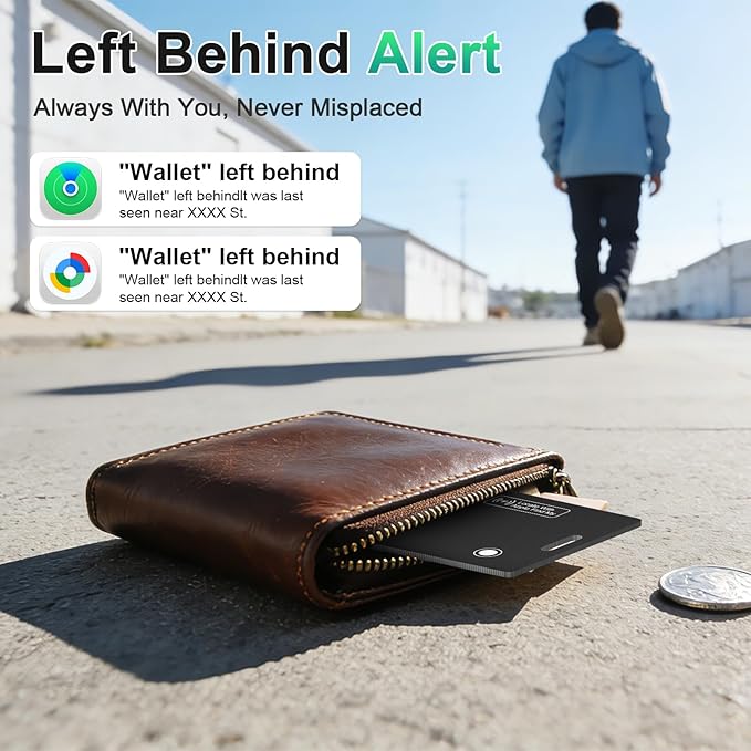 2026 New Dual Platform Wallet Tracker (Both iOS and Android) IP68 Bluetooth Smart Finder Card GPS Tracker for Bags Passport Works with Apple Find My (Apple MFi Certified) & Google Find My Device