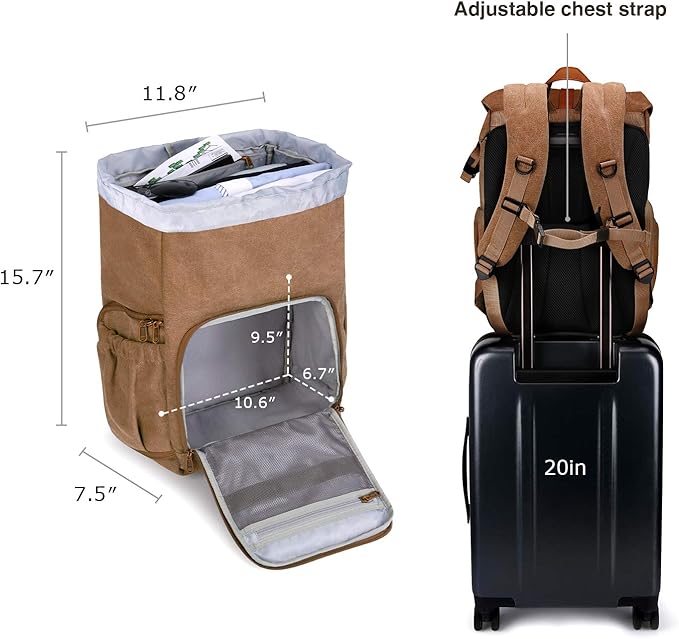 BAGSMART Camera Backpack, DSLR Camera Bag Backpacks for Photographers, Waterproof Anti-Theft Photography Backpack with 15 Inch Laptop Compartment, Khaki