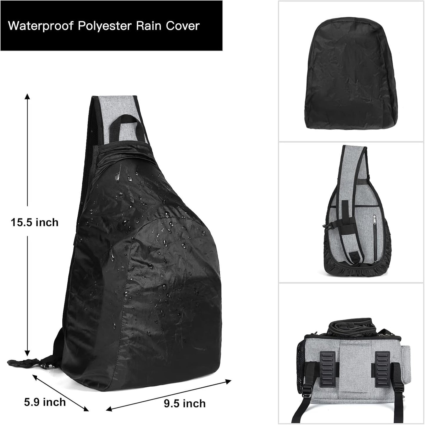 MOSISO Camera Bag Sling Backpack, DSLR/SLR/Mirrorless Full Open Camera Case with Tripod Holder&Rain Cover&Modular Insert, Photography Backpack Compatible with Canon/Nikon/Sony/Fuji, Grey