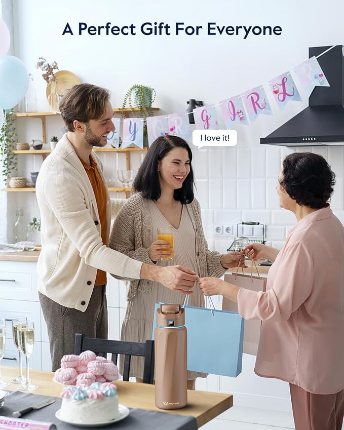 BOOST Smart Water Bottle with Reminder & Tracker, Double Wall Vacuum Insulated Bottles Stainless Steel, 32oz BPA-Free Wide Mouth for Gym, Office, School, Ideal Gift for Christmas, New Year