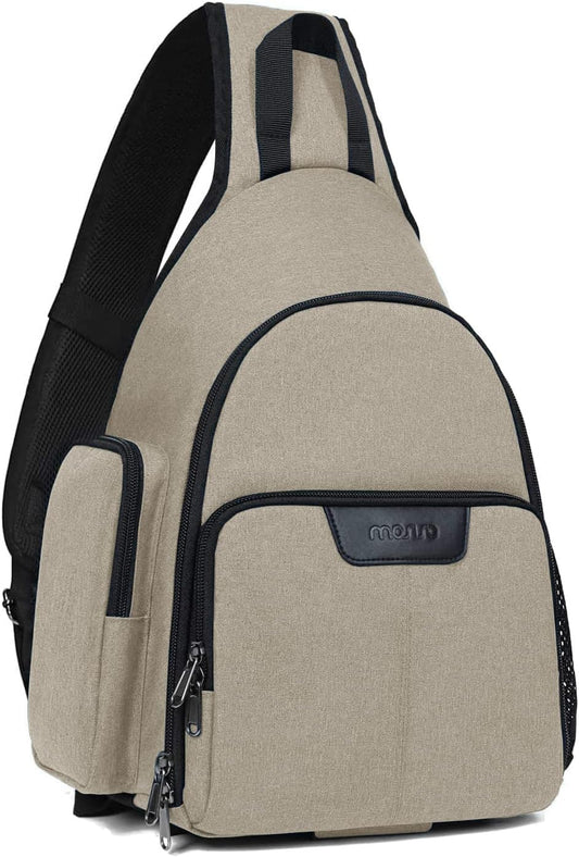 MOSISO Camera Bag Sling Backpack, DSLR/SLR/Mirrorless Full Open Camera Case with Tripod Holder&Rain Cover&Modular Insert, Photography Backpack Compatible with Canon/Nikon/Sony/Fuji, Khaki