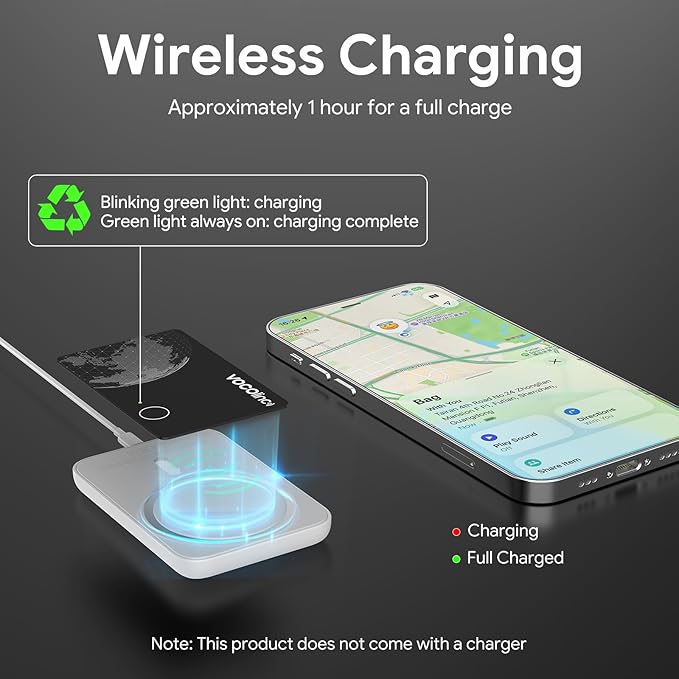 VOCOlinc Air Tag Smart Card for Android & iOS, New Dual System Rechargeable Wallet Tracker Work with Google Find Hub or Apple Find My APP, Item Finder Locator for Luggage, Suitcase. Slim 1.6mm, 2 Pack