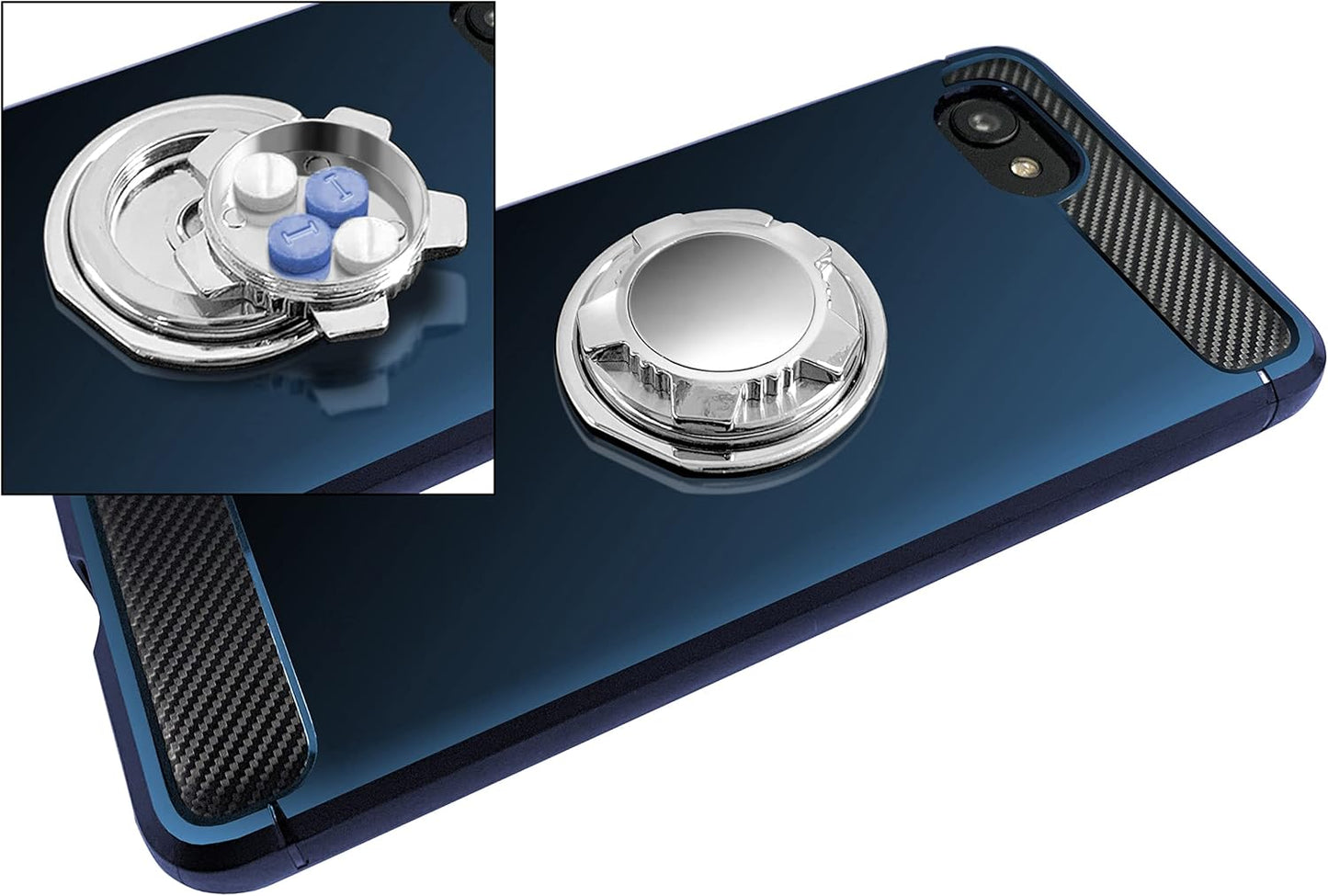 Phone Stash Metal Pill Organizer for Phone, Portable Compact Pill Box, Phone Medication Case with Kick Stand to Hold Pills & Supplements - Gift for Mom, Dad, & Elderly