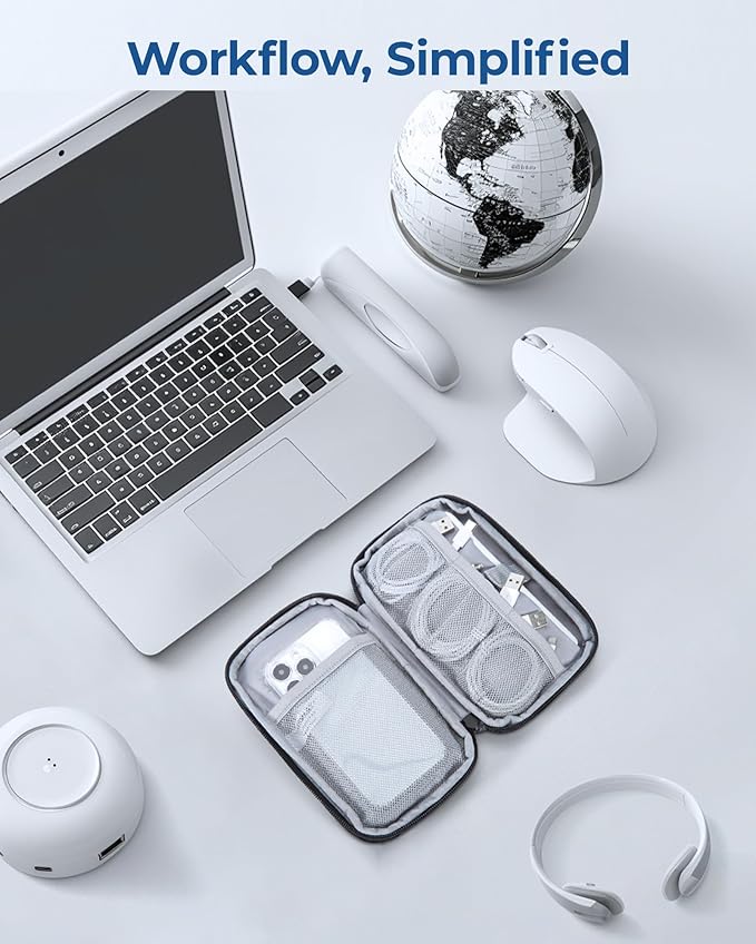 BAGSMART Electronics Organizer Travel Case, Cable Charger Cord Tech Organizer Pouch for Phone Charger Accessories, Bluish Green