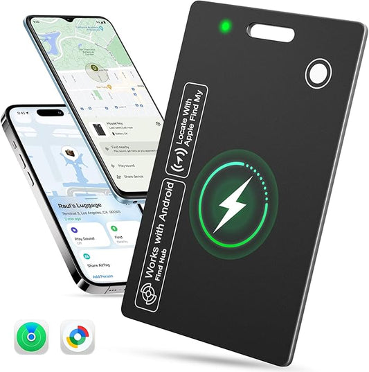2026 New Dual Platform Wallet Tracker (Both iOS and Android) IP68 Bluetooth Smart Finder Card GPS Tracker for Bags Passport Works with Apple Find My (Apple MFi Certified) & Google Find My Device