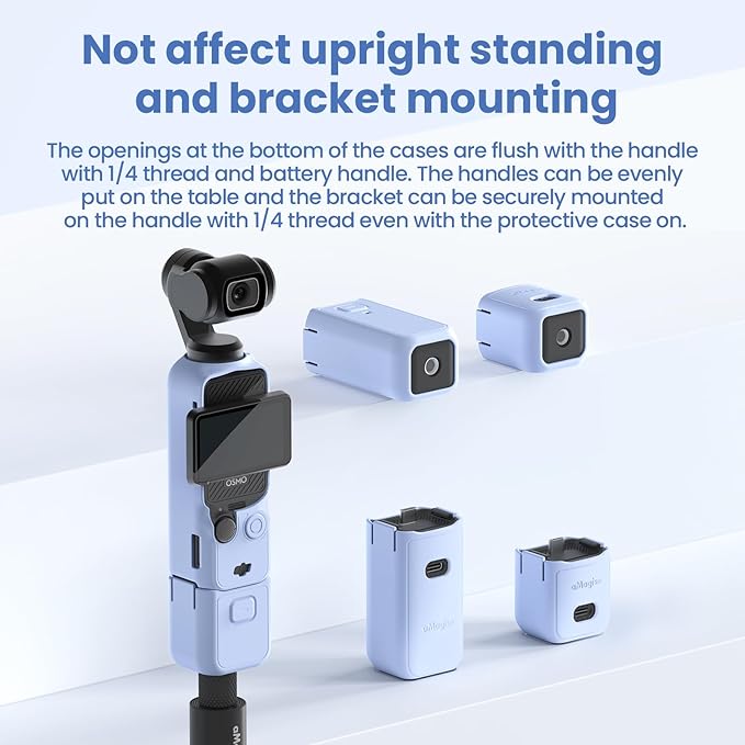 Screen Lens Protector Silicone Protective Case Cover for DJI Osmo Pocket 3 Accessories (Blue)