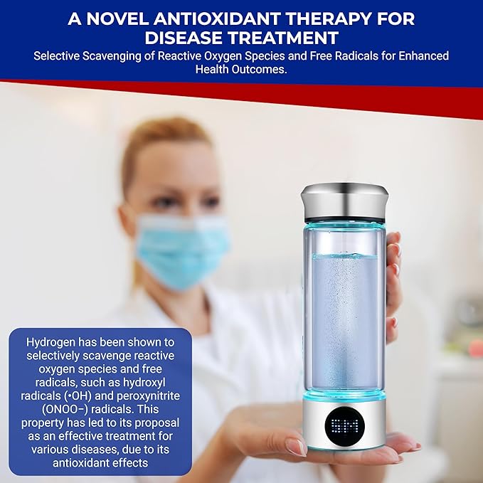 2026 New Hydrogen Generator Water Bottle SPE PEM Technology Water Ionizer (Classic, Silver - LED)