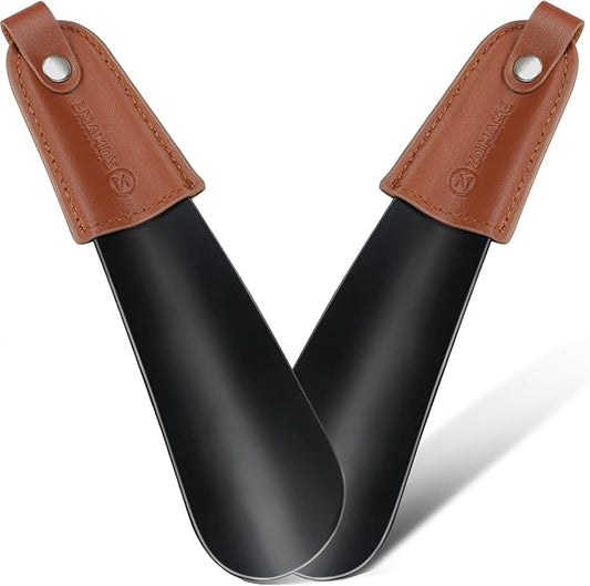 ZOMAKE Metal Shoe Horn,Small Travel Shoehorn for Men Women Kids,6.7'' Portable Shoe Spoon Helper