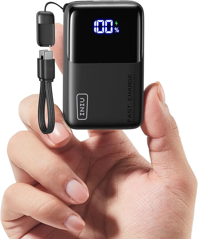 INIU Mini Portable Charger, Small 45W PD Power Bank, 10000mAh USB C in&Out Fast Charging Pocket Size Battery Pack, Travel Essentials Powerbank for iPhone 17 16 15 14 Pro Air, Xiaomi, Samsung S24 etc