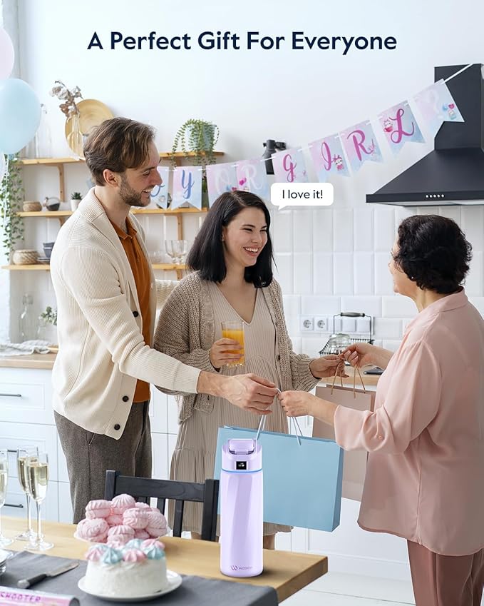 BOOST Smart Water Bottle that Reminds You to Drink, 24oz BPA-Free Stainless Steel Vacuum Insulated Bottle, Wide Mouth Water Tracker Bottle with APP, Ideal Gift for Christmas, New Year