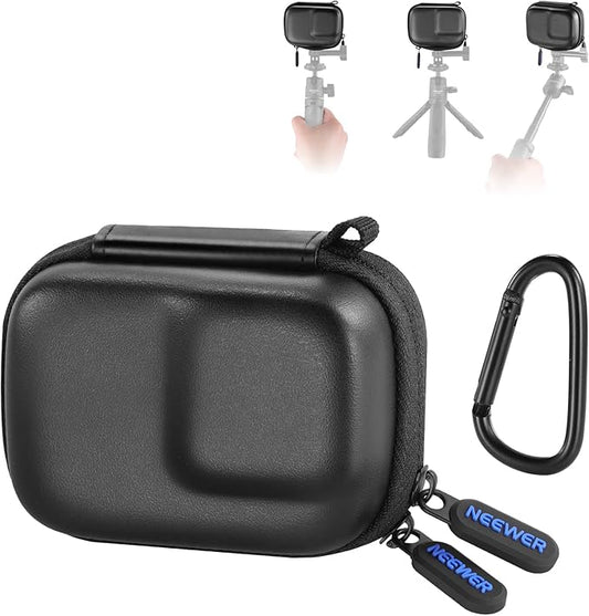 NEEWER Carrying Case Compatible with DJI OSMO Action 5 Pro 4 3, Small Travel Protector Storage Bag with Carabiner Compatible with GoPro Hero 13 12 Insta360 Ace Pro 2 Action Camera Accessories, PB031