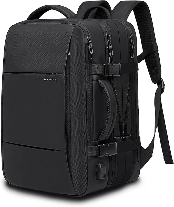 BANGE 45L Carry On Backpack, Weekender Travel Backpacks, 17.3 inch Laptop Back Pack Business Expandable Bag for Men and Women