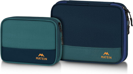 MATEIN Electronics Organizer Travel Case 2 Pack, Water Resistant Backpack Organizer Pouch for Travel Essentials, Cable Storage Bag for Earbuds, Phone & Flash Drive, Tech Gift for Men