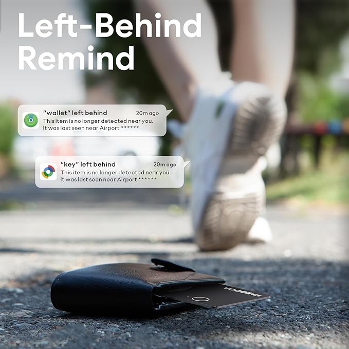 VOCOlinc Air Tag Smart Card for Android & iOS, New Dual System Rechargeable Wallet Tracker Work with Google Find Hub or Apple Find My APP, Item Finder Locator for Luggage, Suitcase. Slim 1.6mm, 2 Pack