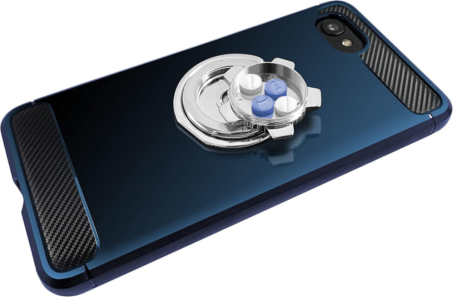 Phone Stash Metal Pill Organizer for Phone, Portable Compact Pill Box, Phone Medication Case with Kick Stand to Hold Pills & Supplements - Gift for Mom, Dad, & Elderly