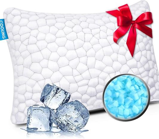 Cooling Bed Pillows for Sleeping 1 Pack Shredded Memory Foam Pillows Adjustable Cool Pillow
