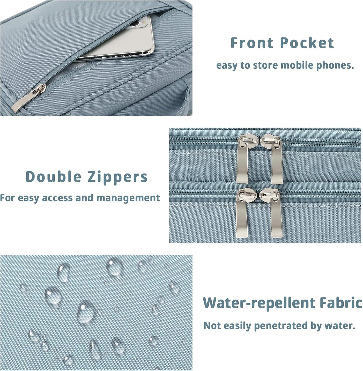 mygreen Electronics Travel Organizer, Watreproof Electronic Accessories Case Portable Double Layer Cable Storage Bag for Cord, Charger, Flash Drive, Phone, Ipad Mini, SD Card, Gifts for Him Grey