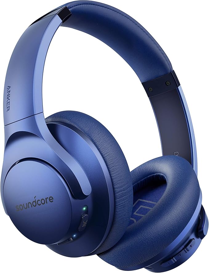 Soundcore Life Q20 Hybrid Active Noise Cancelling Wireless Bluetooth Headphones Over Ear with 40H Playtime, Hi-Res Audio, Deep Bass, Memory Foam Ear Cups and Headband (Renewed)