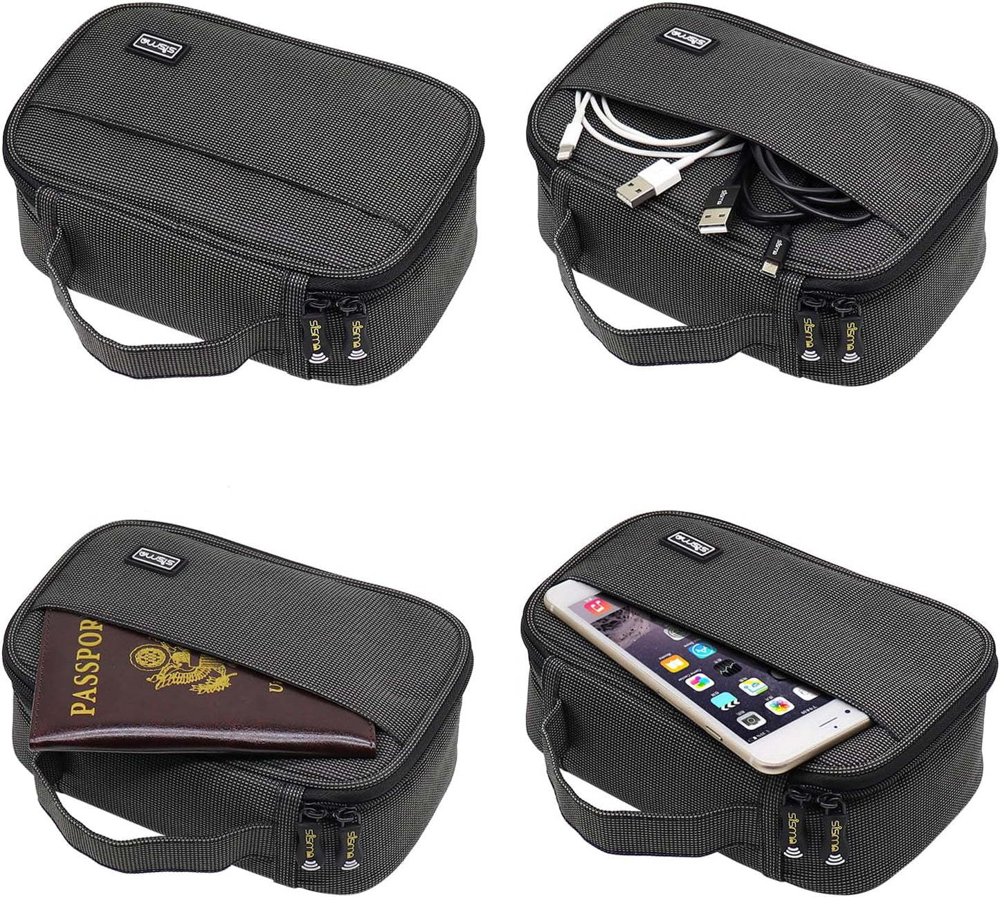 sisma Travel Electronics Organizer Tech Accessories Case Small Carrying Bag for Charging Cables Phone Chargers USB Plugs Power Cords Earbuds Adapter - Special Edition