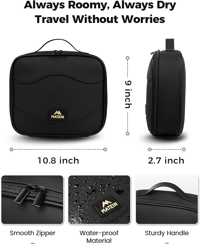 MATEIN Fireproof Travel Electronic Organizer for Women, 2-in-1 Tech Cable Organizer Pouch & Makeup Bag with Mirror, Water Resistant Portable Storage for Cosmetics, Charger, Electronics Accessories