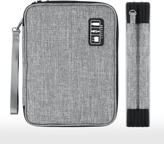 Luxtude Travel Cord Organizer Case, Electronic Organizer Travel Case Large, Cable Organizers Bag, Tech Bag for Cable Storage/Cord Storage/iPad Pro(up to 11")/Wall Charger/Electronics
