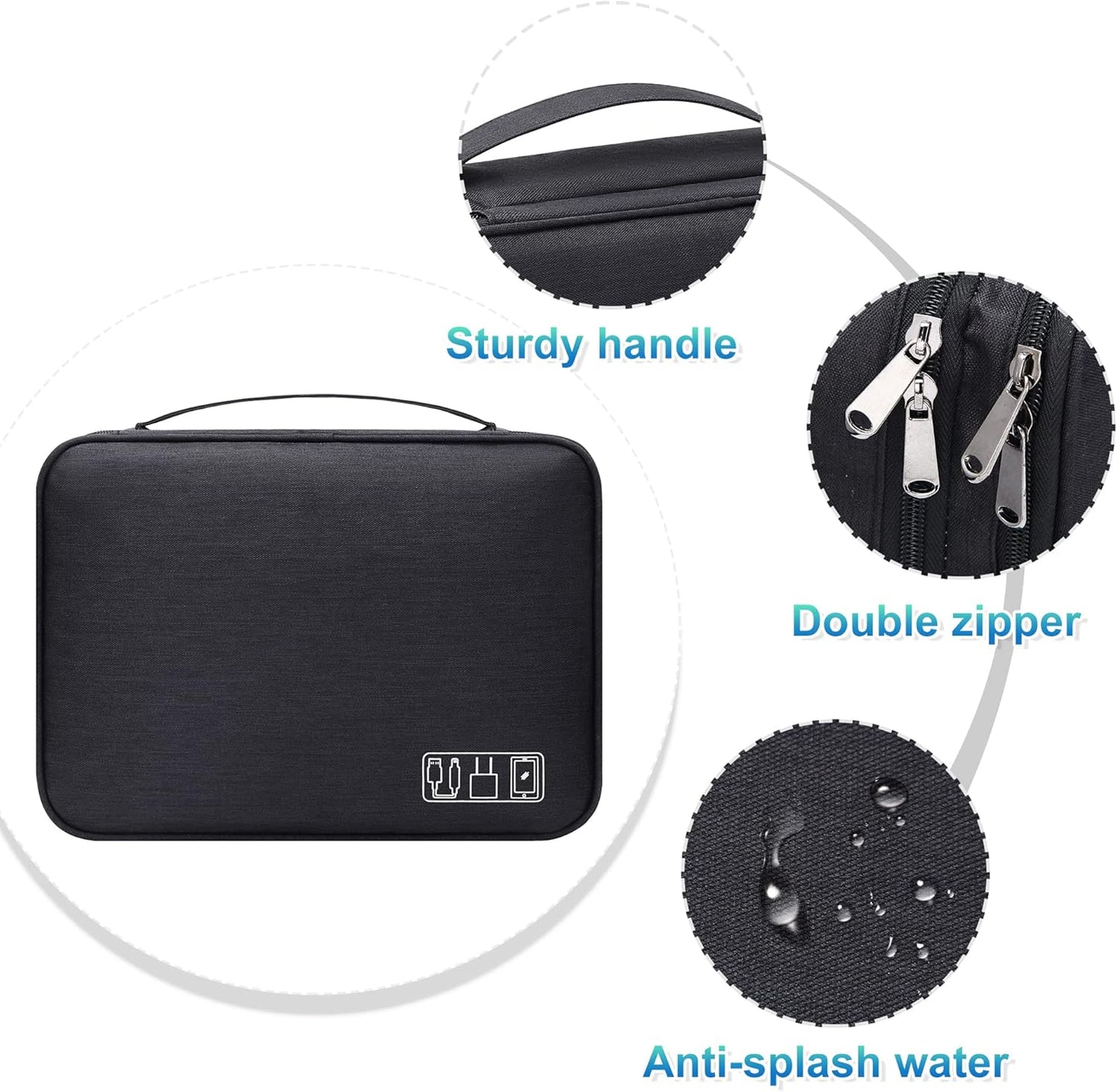 CILLA Electronics Organizer Travel, Travel Cord Organizer Case, Compact Electronics Accessories Bag for Cable, Cord, Charger, Phone