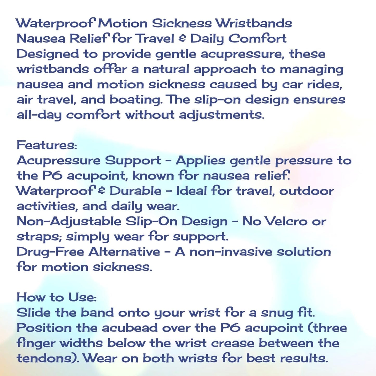 Motion Sickness Relief Acupressure Wristbands for Kids and Adults – Waterproof, Slip-On, Nausea Relief, Motion Sickness, Travel (2 Pack) (Orange, X-Small 5)