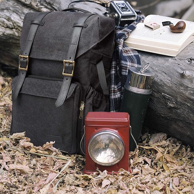 BAGSMART Camera Backpack, Large DSLR/SLR Waterproof Photography Bag Fit up to 15" Laptop with Tripod Holder, Waist Belt and Rain Cover, Black