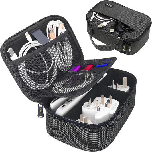 sisma Travel Electronics Organizer Tech Accessories Case Small Carrying Bag for Charging Cables Phone Chargers USB Plugs Power Cords Earbuds Adapter - Special Edition