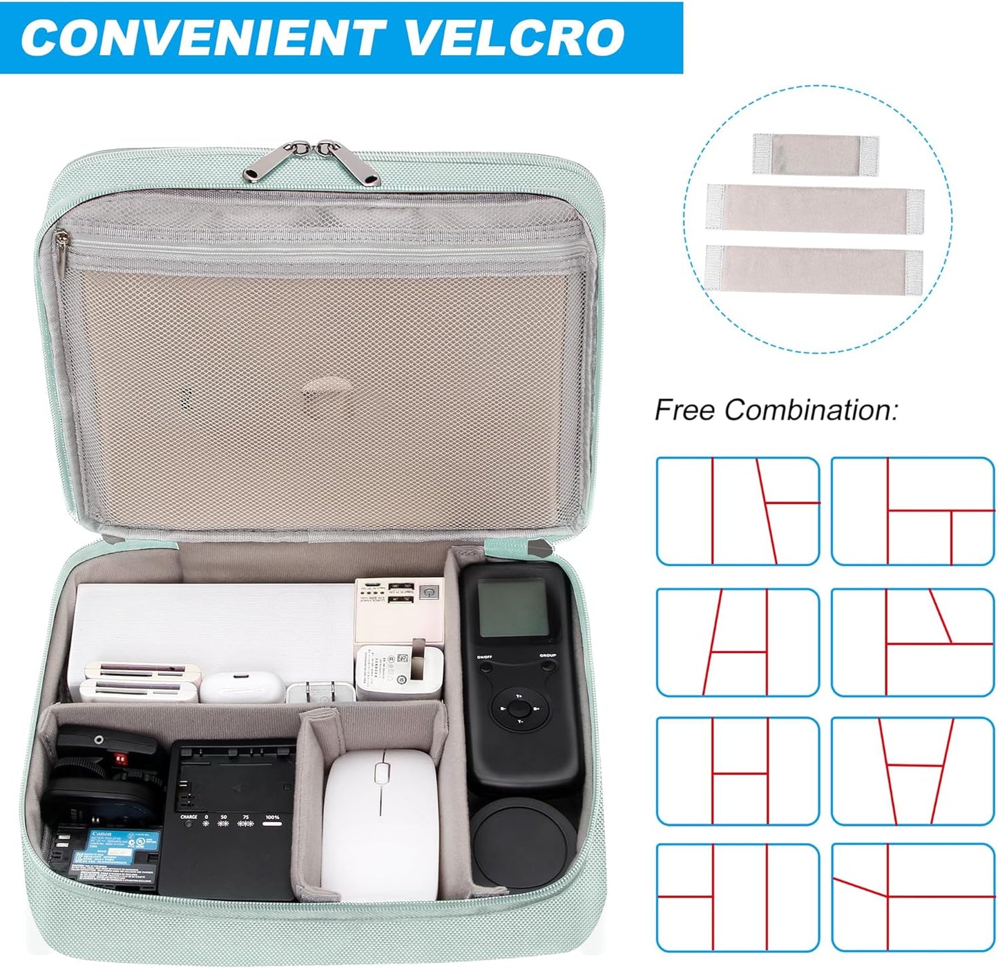 Electronic Organizer Travel Case, Travel Cord Organizer Case Portable Waterproof Cable Organizer Bag for Charger, Cord, USB, Power Bank, Earphone