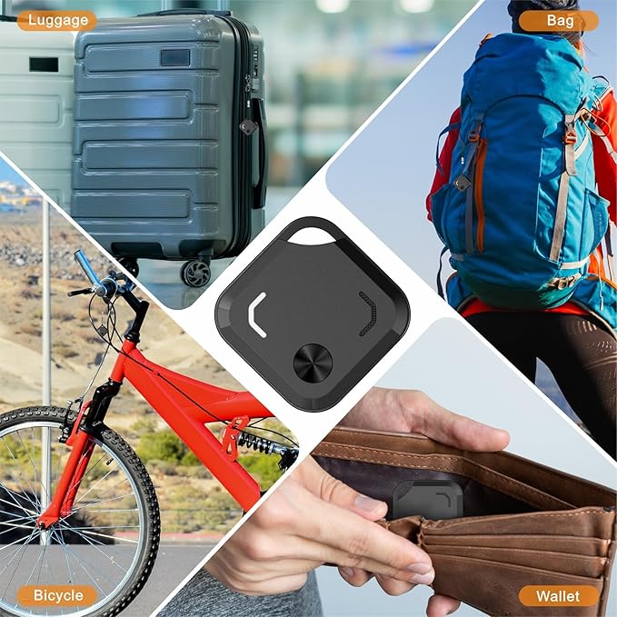 2026 New Android Air Tracker Tags-4 Pack for Both iOS & Android Phones, Dual System Bluetooth Tracker Compatible with Apple Find My (iOS) & Google Find Hub (Android) Device for Luggage, Keys, Backpack