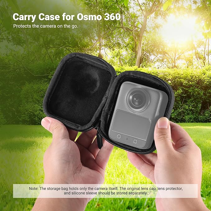 NEEWER Storage Case Compatible with DJI Osmo 360 Only, Protective Portable Splashproof Dustproof Travel PU Hard Shell Carrying Bag Action Camera Accessories with Carabiner, AC040