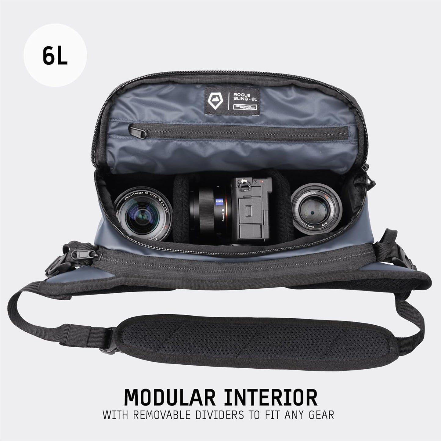 WANDRD ROGUE V1 6L Sling: Compact Camera Sling and Crossbody Bag with Fast Access, 3-Way Carry– Lightweight Everyday Bag Great for Travel, Photography, and Daily Use (Aegean Blue)