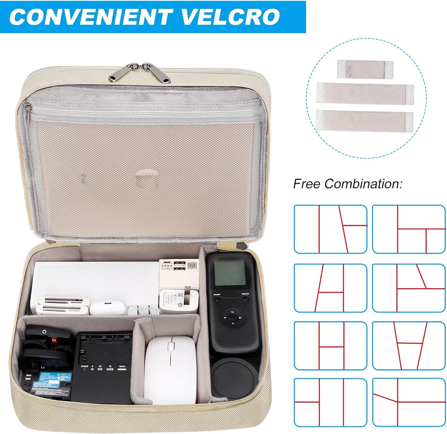 Electronic Organizer Travel Case, Travel Cord Organizer Case Portable Waterproof Cable Organizer Bag for Charger, Cord, USB, Power Bank, Earphone