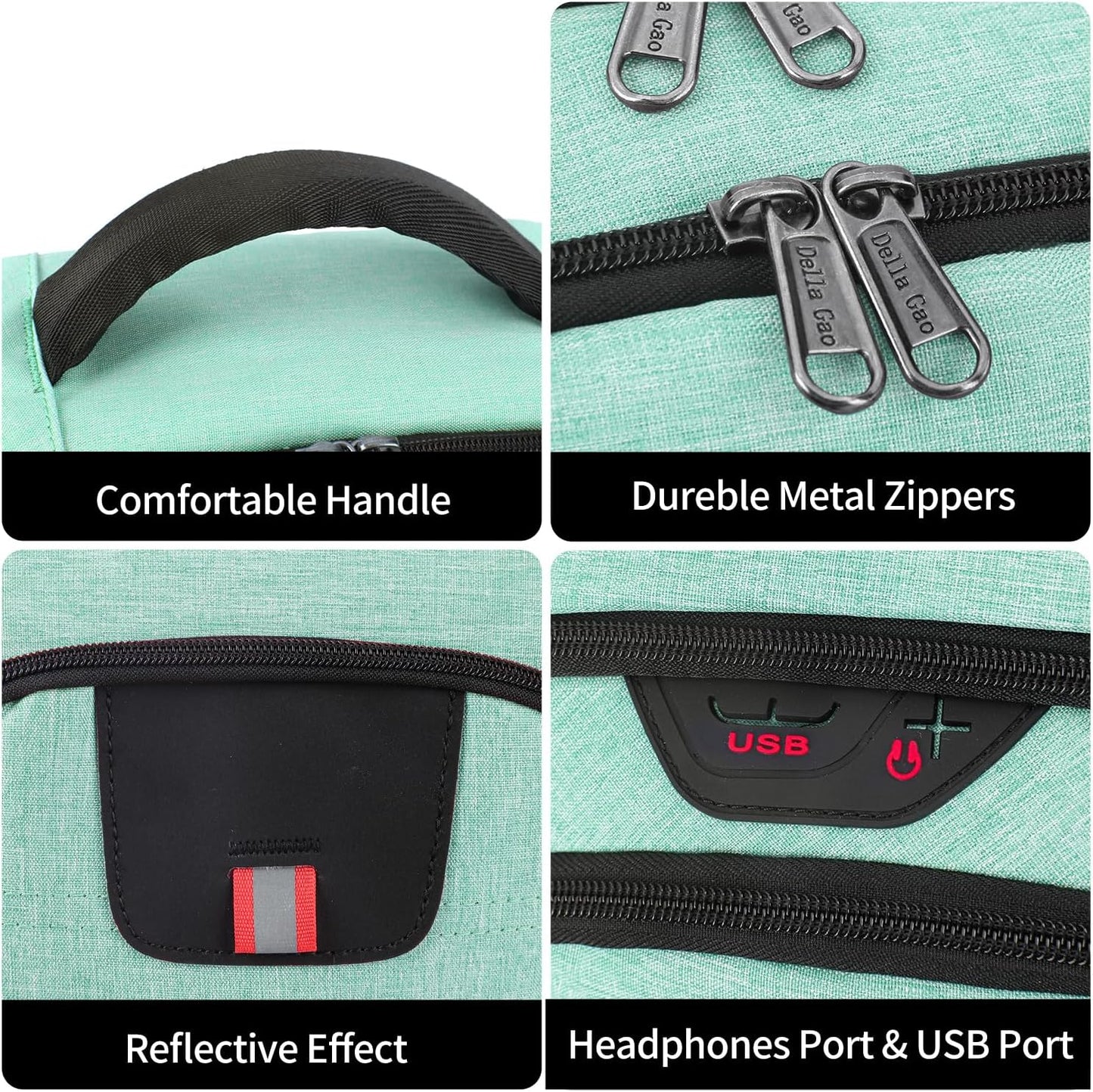 Travel Laptop Backpack, Anti Theft Backpack for Men and Women with USB Charging Port Business Computer Backpack Bag (Green, 15.6 Inch)