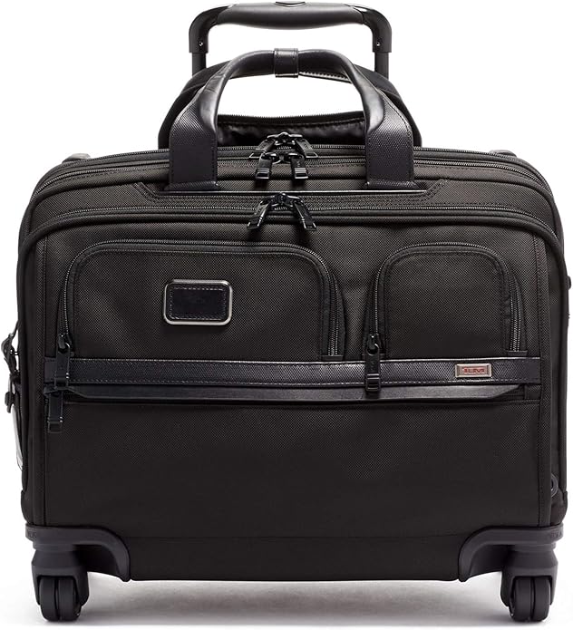 TUMI - Alpha Deluxe 4 Wheeled Laptop Case Brief - Laptop Bag with Wheels - Travel Briefcase with Expandable Design