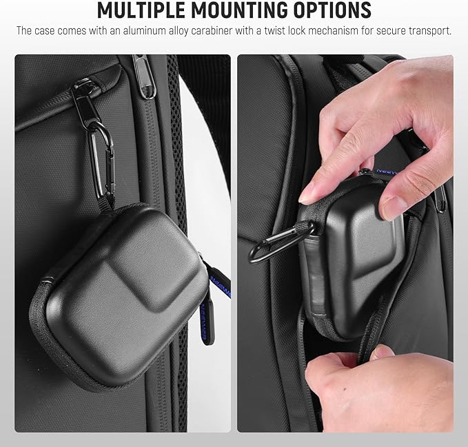 NEEWER Carrying Case Compatible with DJI OSMO Action 5 Pro 4 3, Small Travel Protector Storage Bag with Carabiner Compatible with GoPro Hero 13 12 Insta360 Ace Pro 2 Action Camera Accessories, PB031