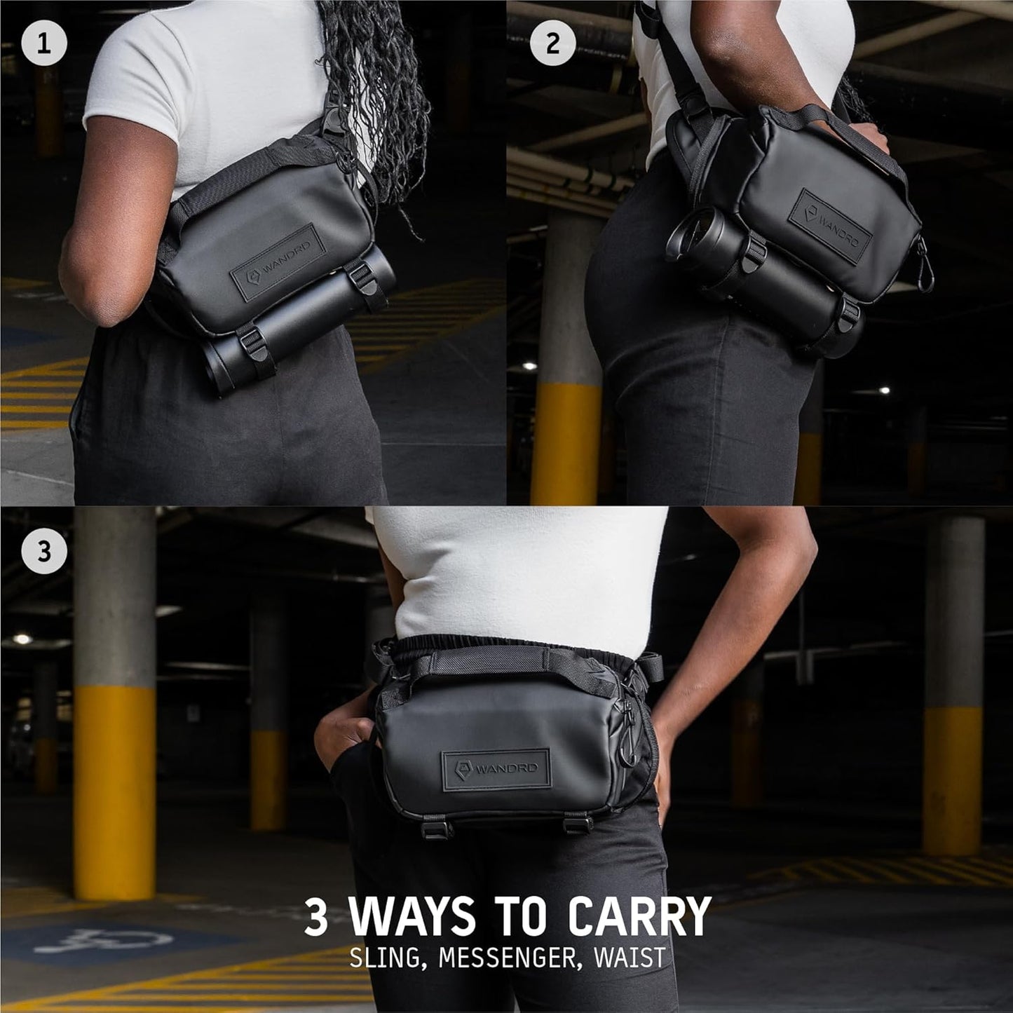 WANDRD ROGUE V1 6L Sling: Compact Camera Sling and Crossbody Bag with Fast Access, 3-Way Carry– Lightweight Everyday Bag Great for Travel, Photography, and Daily Use (Black)