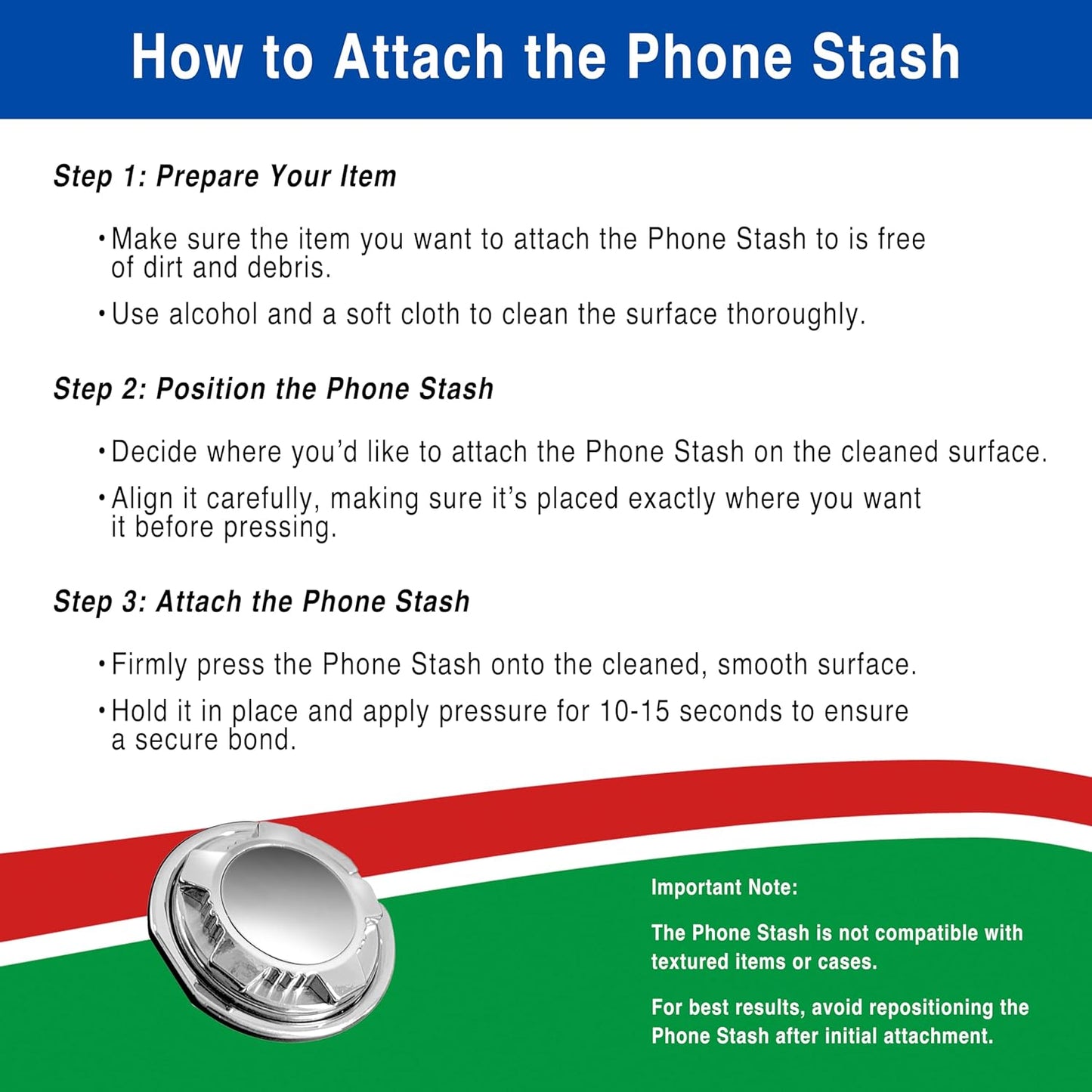 Phone Stash Metal Pill Organizer for Phone, Portable Compact Pill Box, Phone Medication Case with Kick Stand to Hold Pills & Supplements - Gift for Mom, Dad, & Elderly