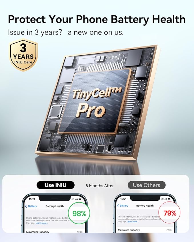 INIU Pocket Size Portable Charger, Ultra Small 10000mAh 45W PD Power Bank, Fast Charging Battery Pack, Travel Essentials Powerbank for iPhone 17 16 Pro Air, Xiaomi 17 Pro Max 16 15 14, Samsung S24 etc