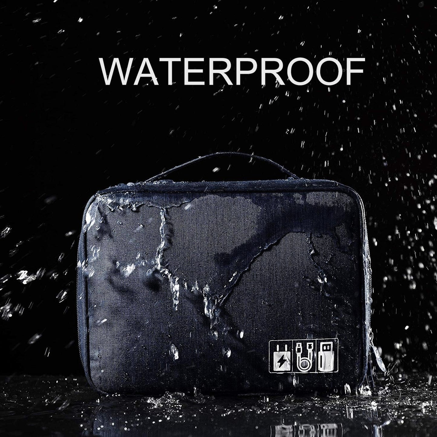 Electronics Organizer, OrgaWise Electronic Accessories Bag Travel Cable Organizer Three-Layer for iPad Mini, Kindle, Hard Drives, Cables, Chargers