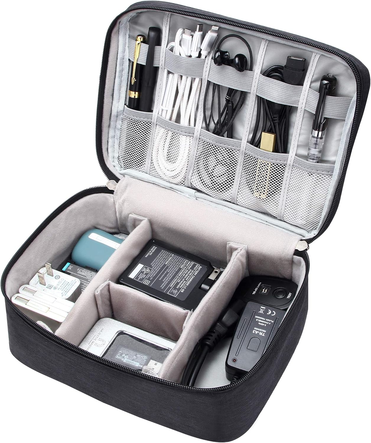 VOCUS Electronics Organizer Travel Cable Organizer Bag for Electronics Accessories, Portable Tech Carring Large Storage Case for Charger, Cord, Power Bank, Hardware