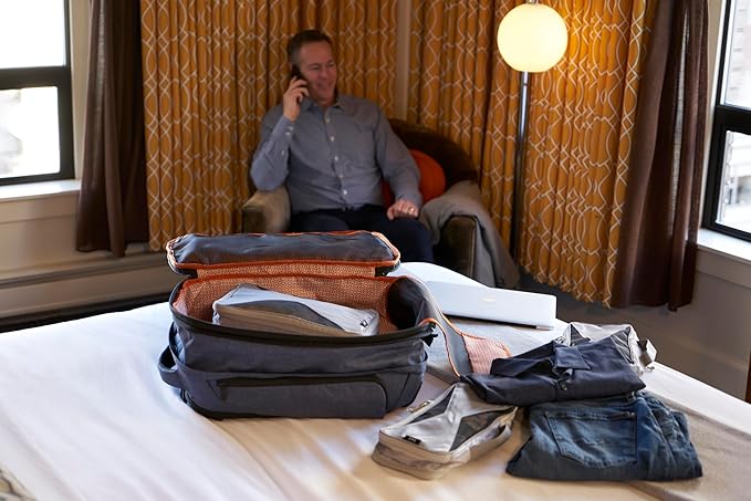 Knack Series 1 Laptop Backpack Fits up to 15 Inch - Knack Bags Carry-On Backpack, TSA Approved, Expandable Travel Backpacks With 3 Day Outfit Capacity (Indigo Blue, Medium)