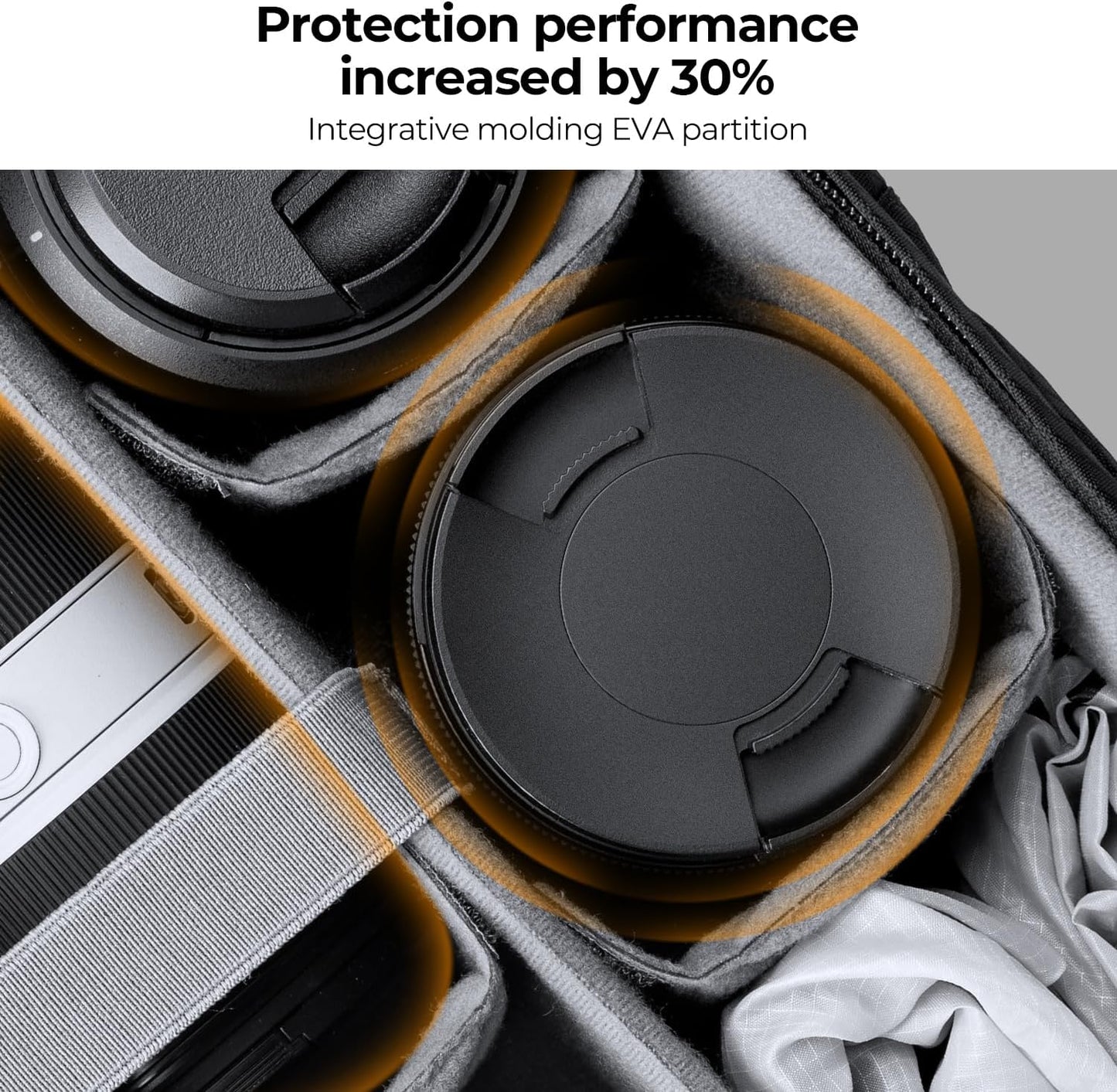 K&F CONCEPT Camera Backpack for Photographers Large Waterproof Photography Camera Bag with Laptop/Tripod Compartment for Men Women Black Orange