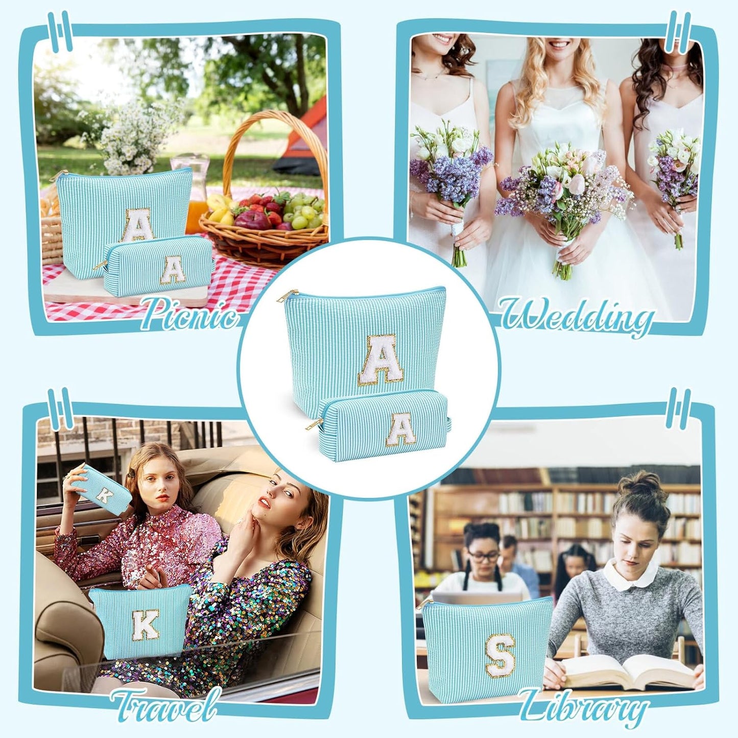 YOOLIFE Gifts for Women, Makeup Bag Make Up Bag Pouch Cosmetics Organizer Bag Cute Makeup Bag Skincare Bag Personalized Daughter Best Friend Birthday Gifts Birthday Gifts Wedding Gifts N