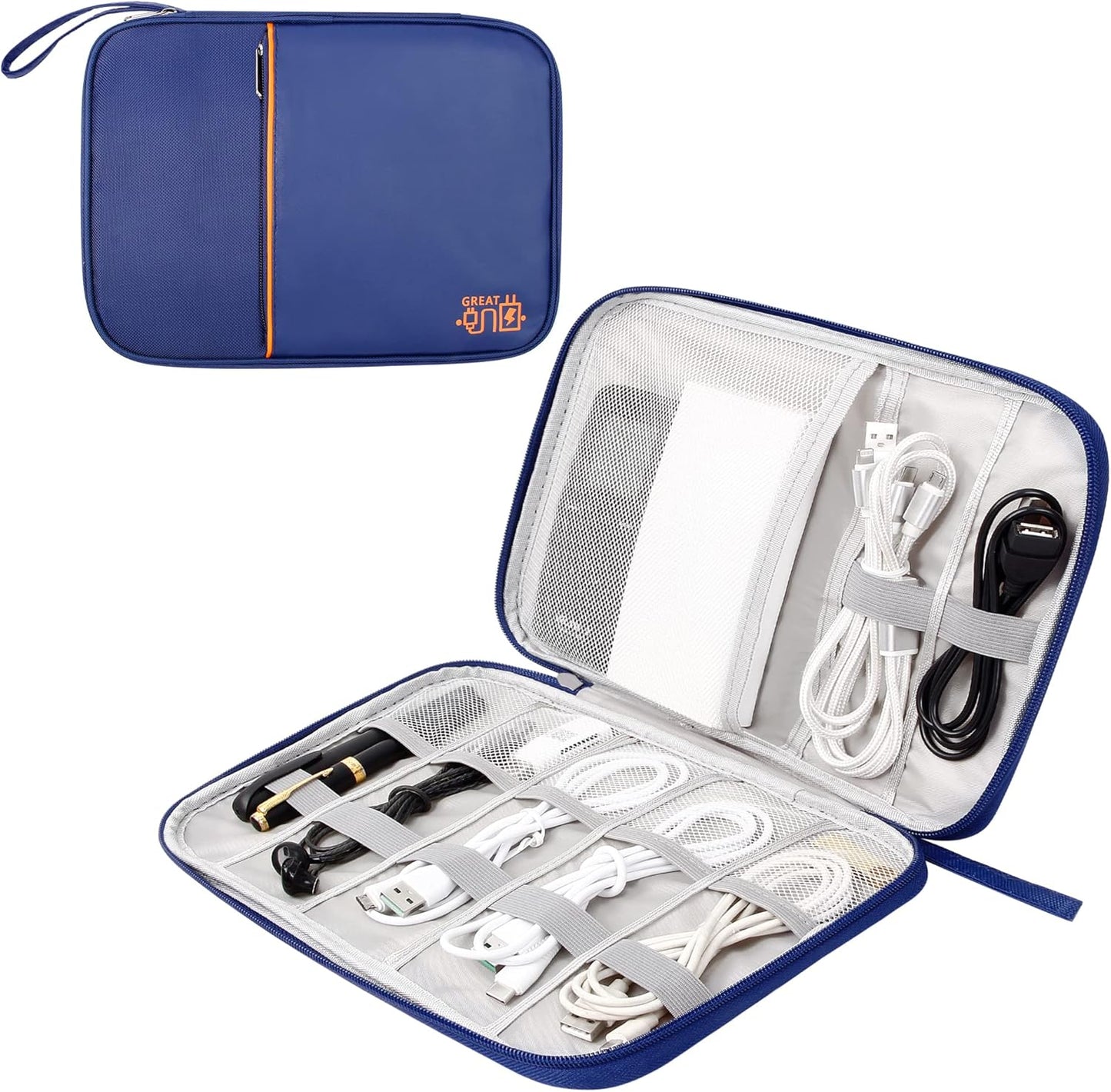 SELLYFELLY Electronics Organizer Travel Cord Organizer Case Compact Electronics Accessories Bag for Cable, Cord, Charger, Phone, Hard Drive