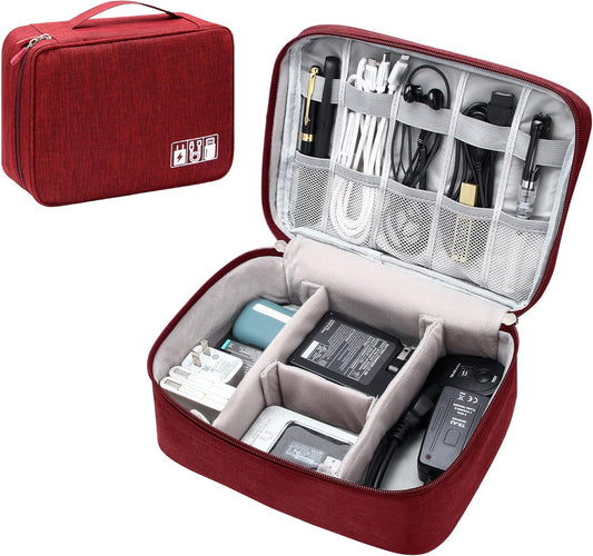 Electronics Organizer Travel Universal Cable Organizer Bag Waterproof Electronics Accessories Storage Cases for Cable, Charger, Phone, USB, SD Card, Hard Drives, Power Bank, Cords